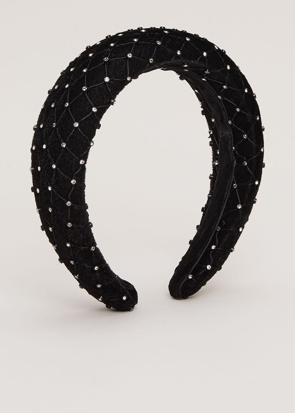 Black Embellished Headband - Black