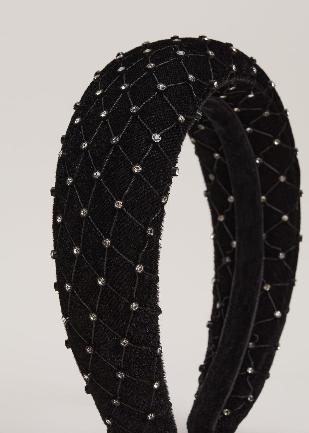 Black Embellished Headband - Black