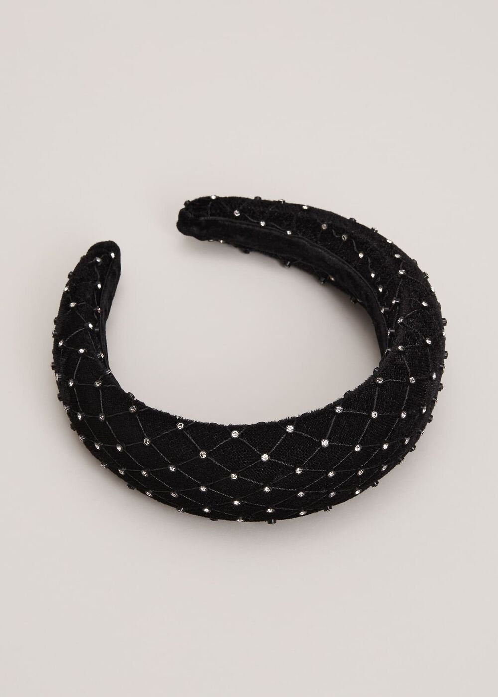Black Embellished Headband - Black
