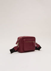 Burgundy Leather Cross Body Bag - Burgundy