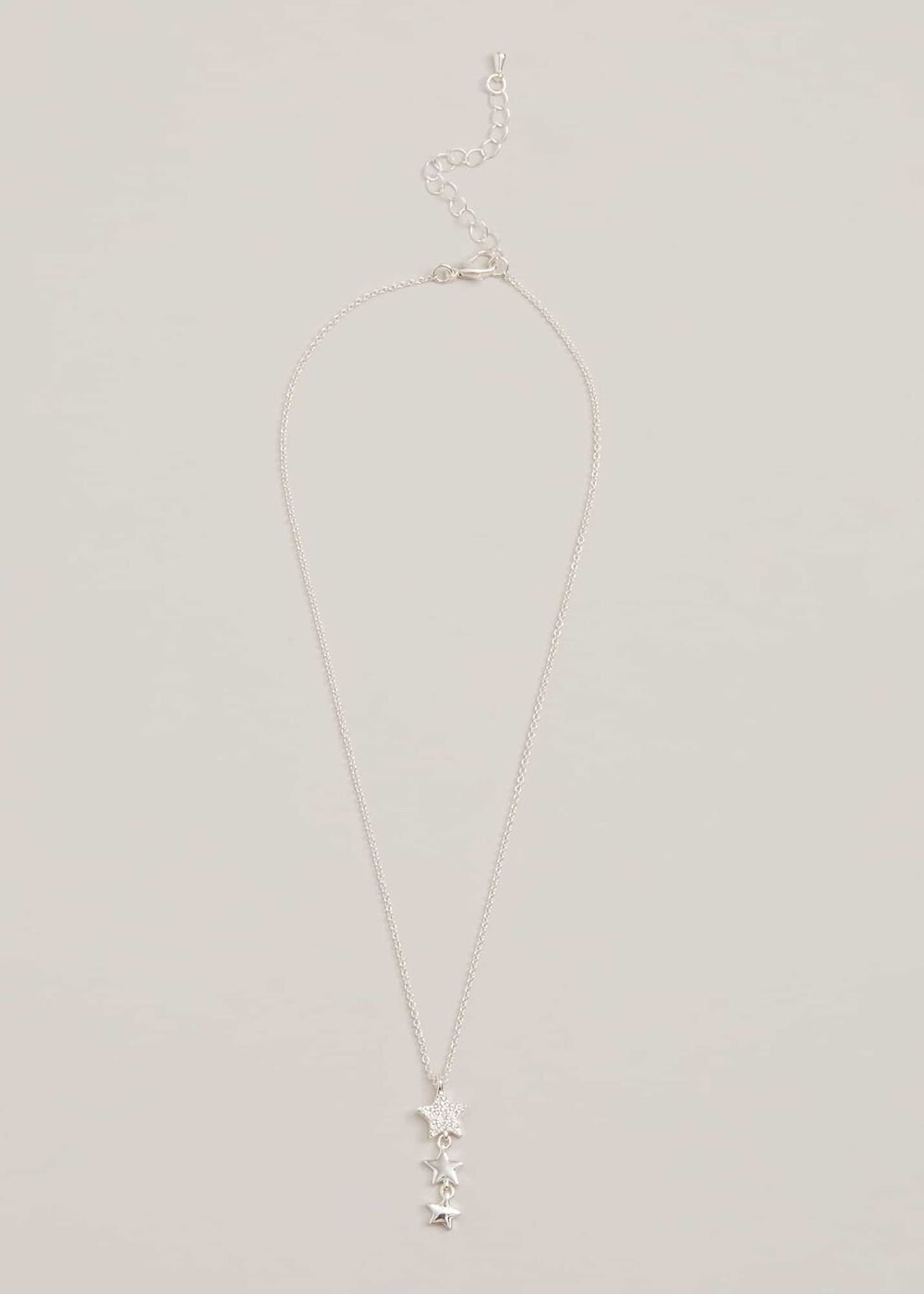 Silver Plated Star Necklace - Silver