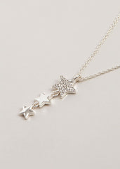 Silver Plated Star Necklace - Silver
