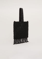 Black Beaded Tassle Bag - Black