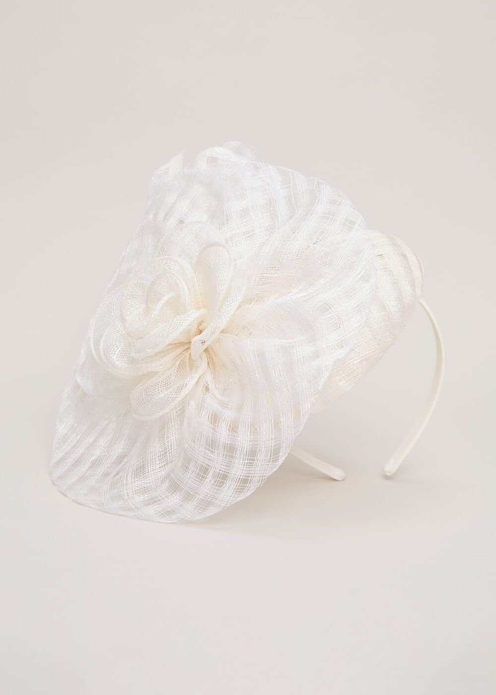 Flower Pillbox Fascinator - Ivory