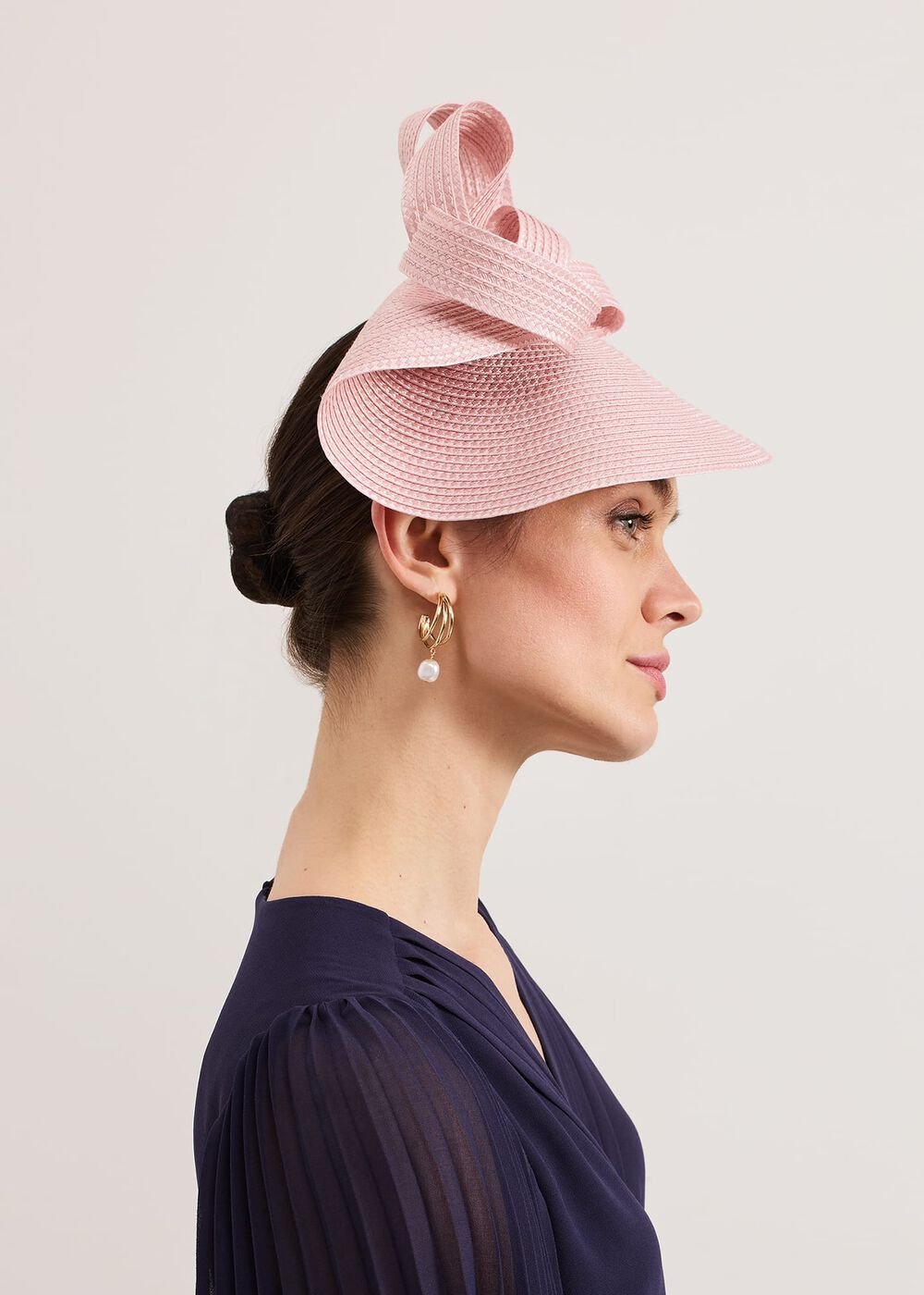 Antique Rose Plait Freeform Fascinator - Antique Rose