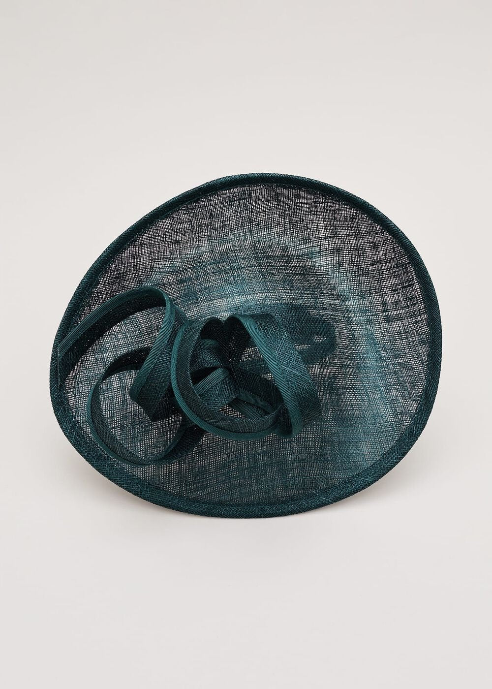 Teal Grossgrain Twist Oval Fascinator - Teal