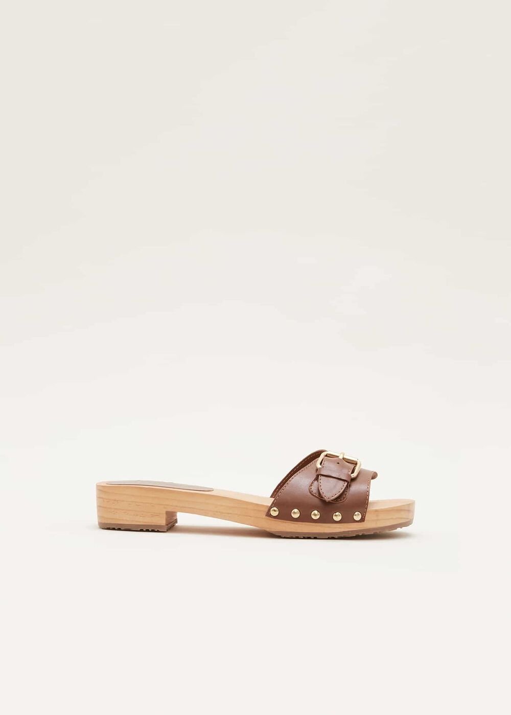 Buckle Front Clog Sandal - Tan