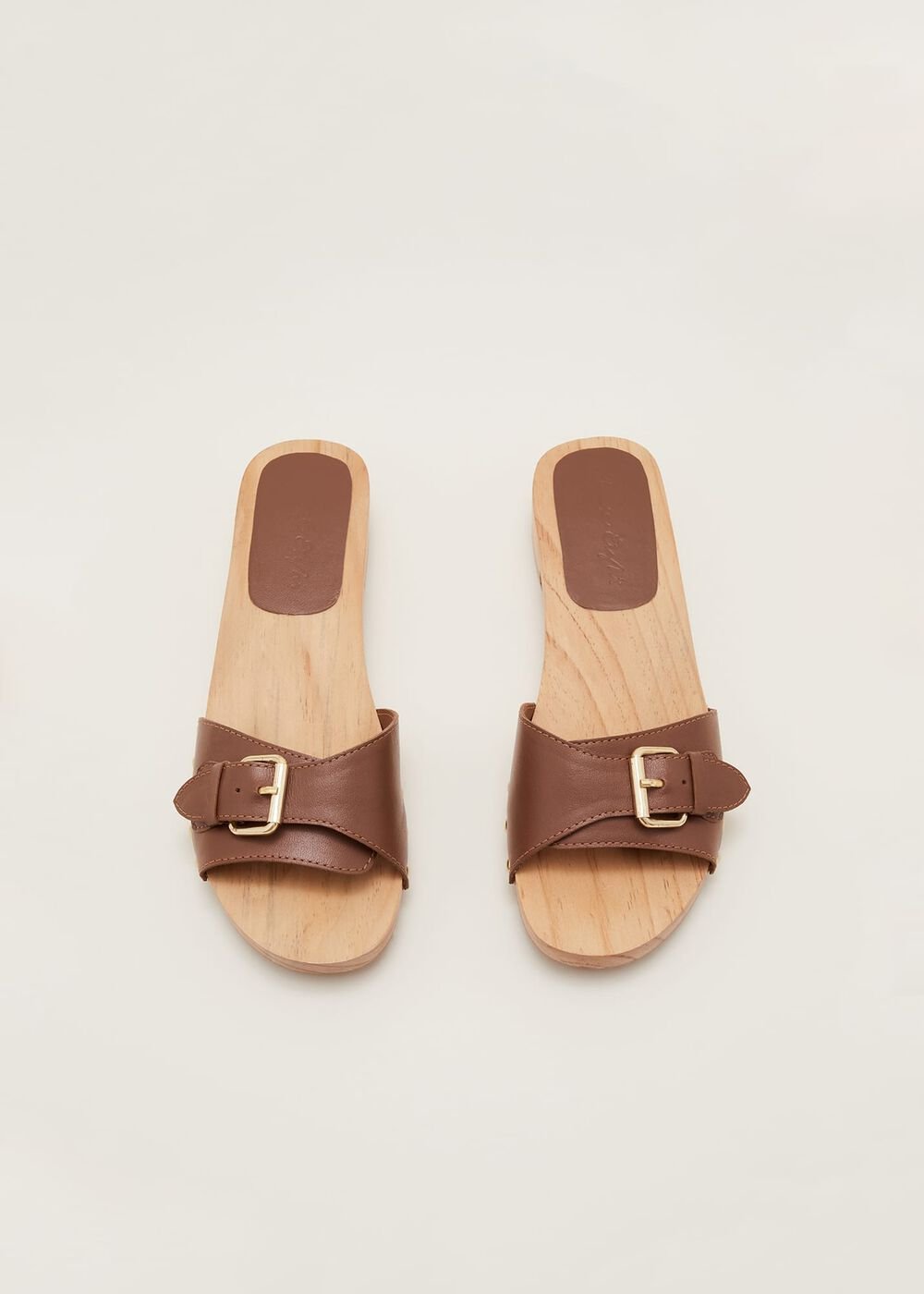 Buckle Front Clog Sandal - Tan