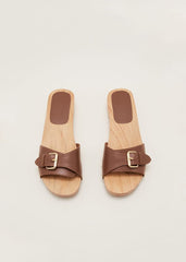 Buckle Front Clog Sandal - Tan