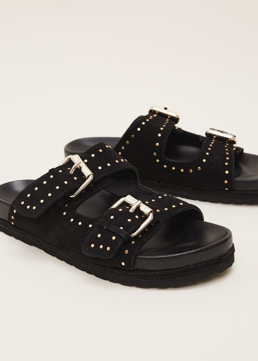 Double Buckle Sandal - Black