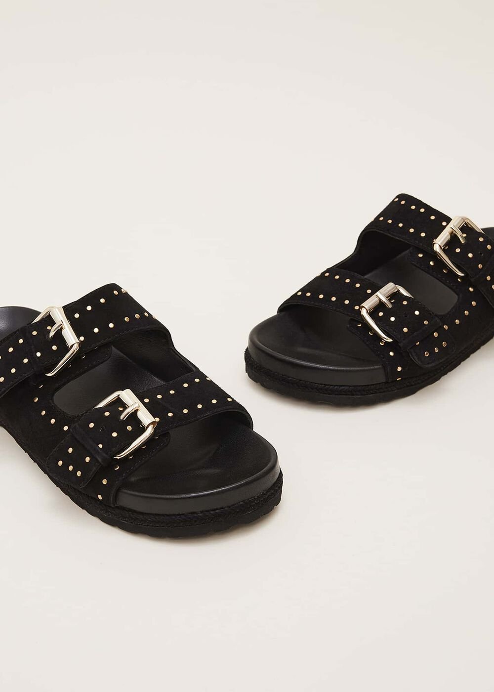 Double Buckle Sandal - Black