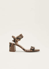 Snake Skin Leather Buckle Sandals - Snake