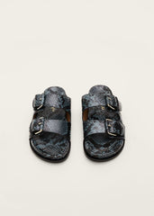 Animal Double Buckle Sandal - Teal