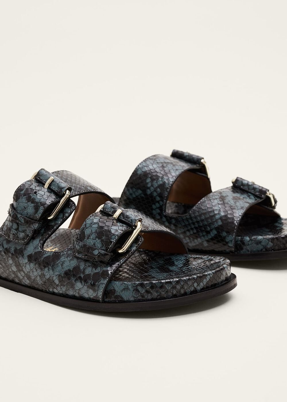 Animal Double Buckle Sandal - Teal
