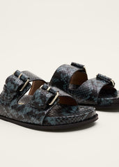 Animal Double Buckle Sandal - Teal