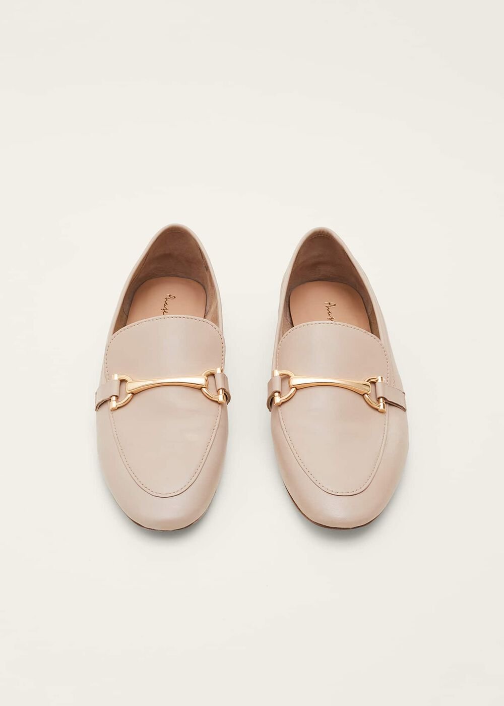 T-Bar Leather Loafers - Neutral