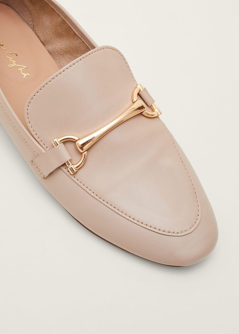 T-Bar Leather Loafers - Neutral