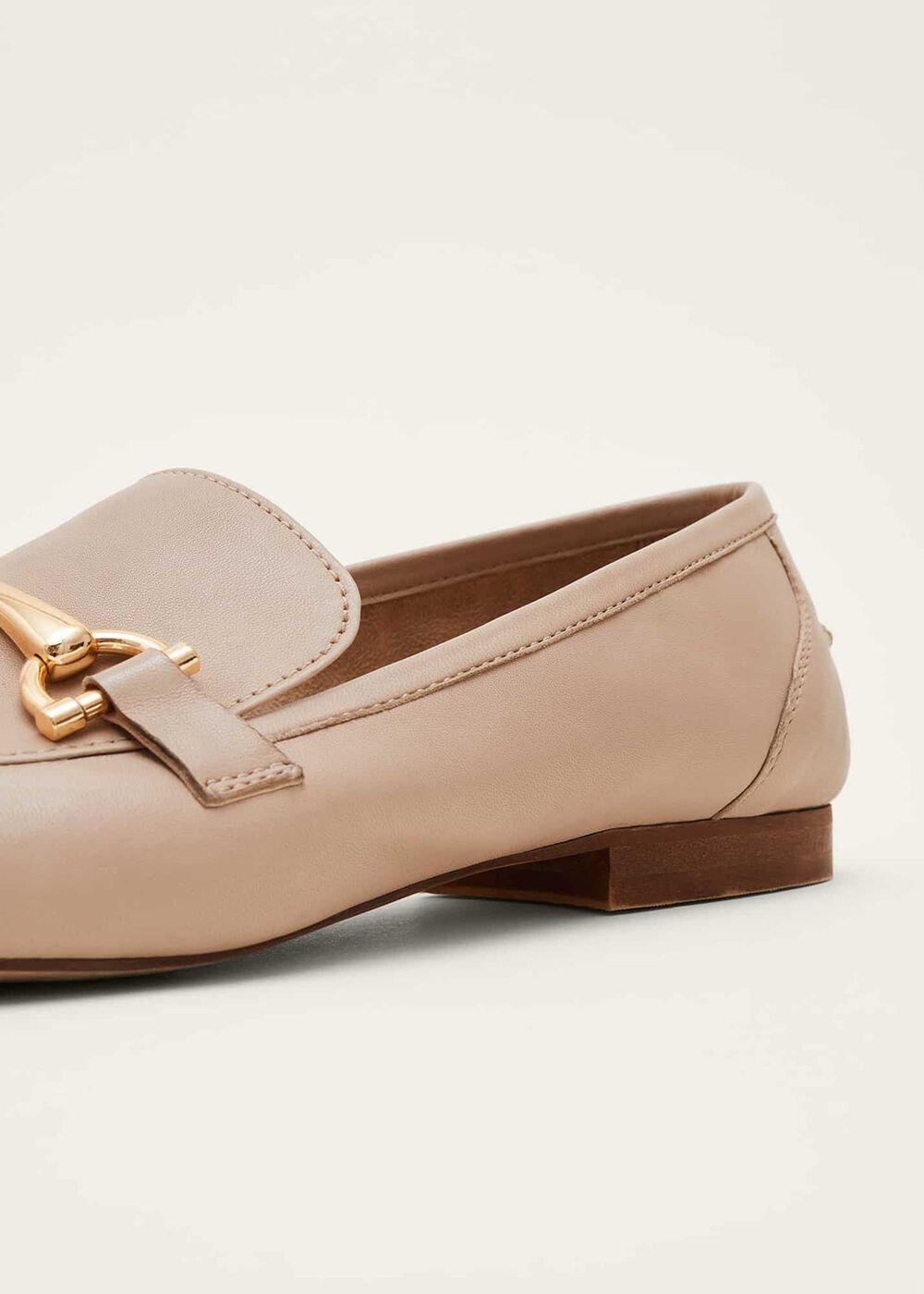 T-Bar Leather Loafers - Neutral