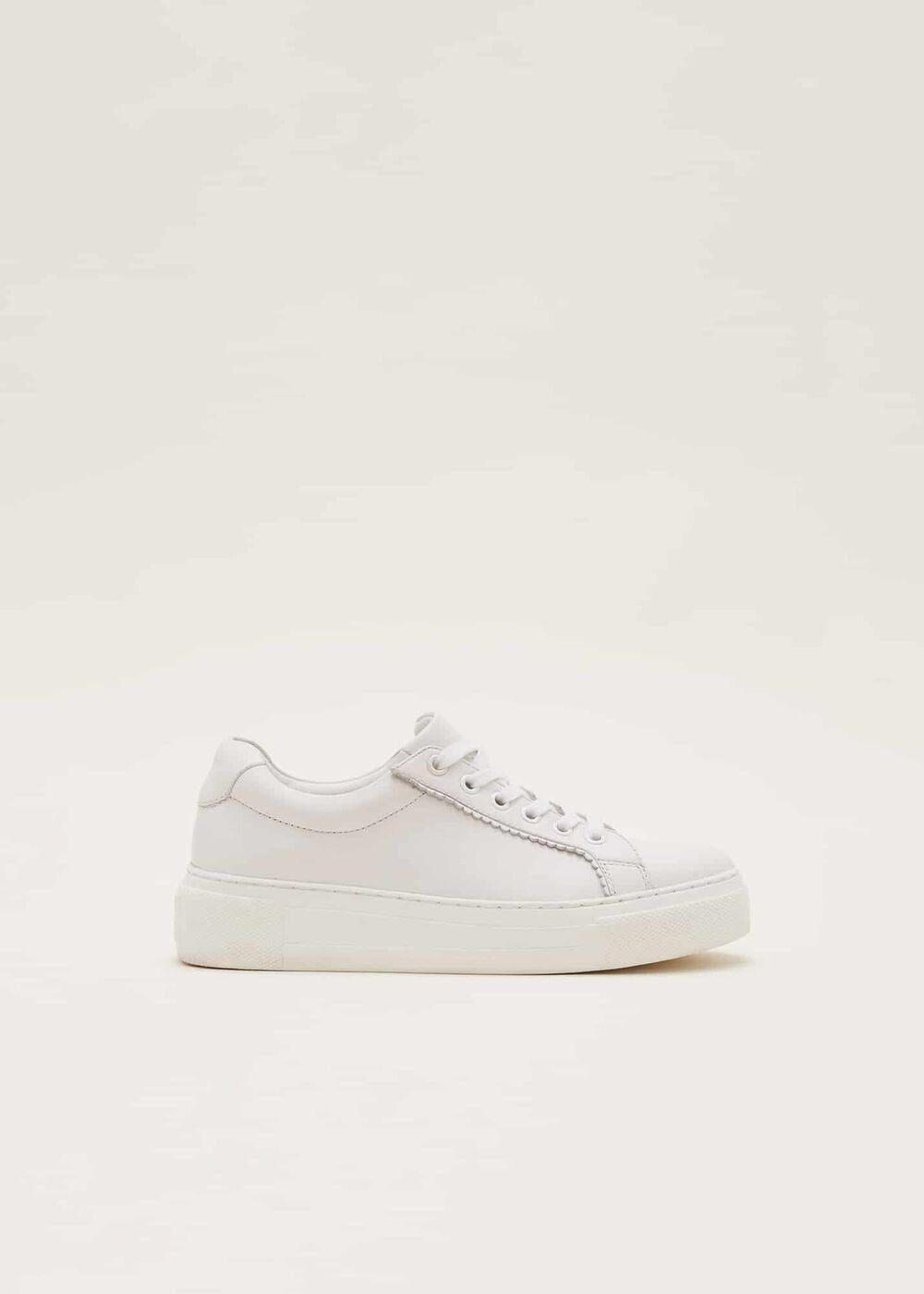 White Leather Trainers - White