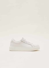 White Leather Trainers - White