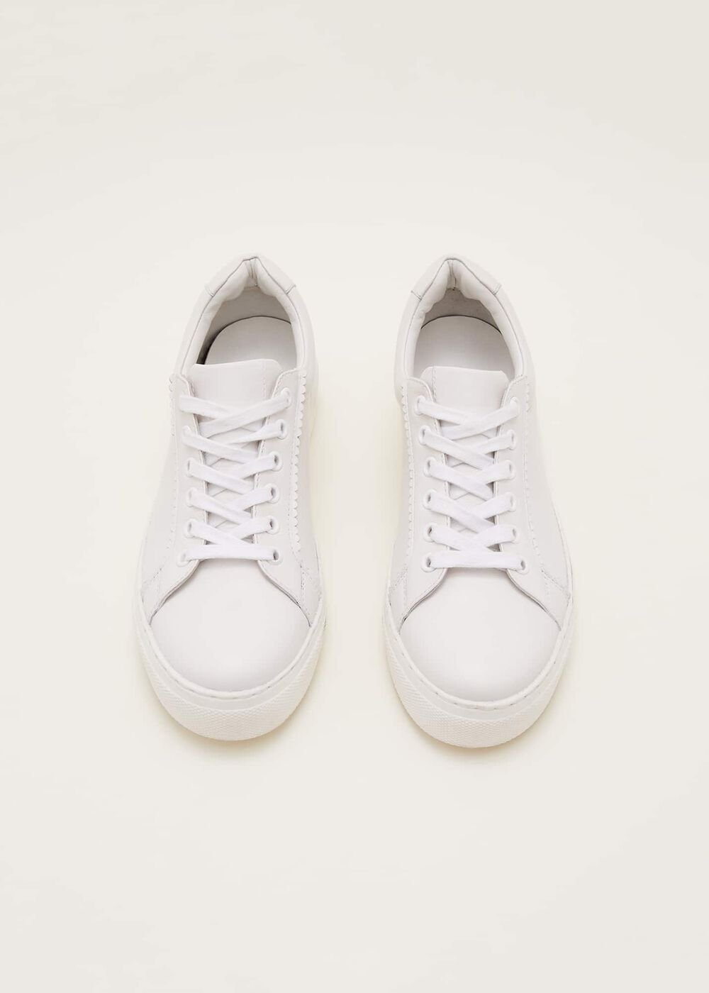 White Leather Trainers - White