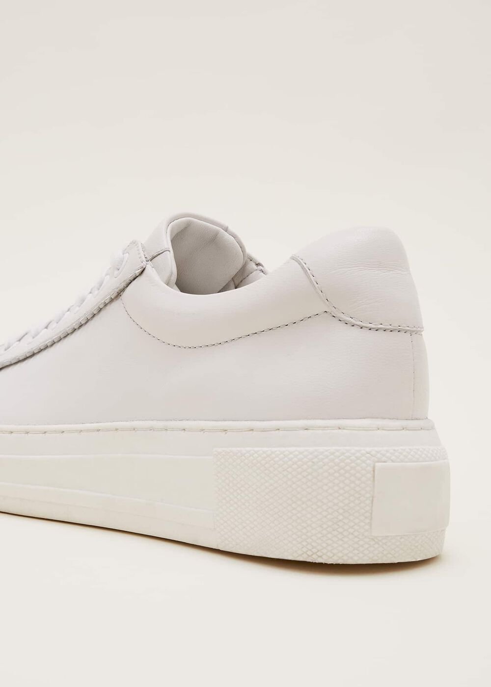 White Leather Trainers - White