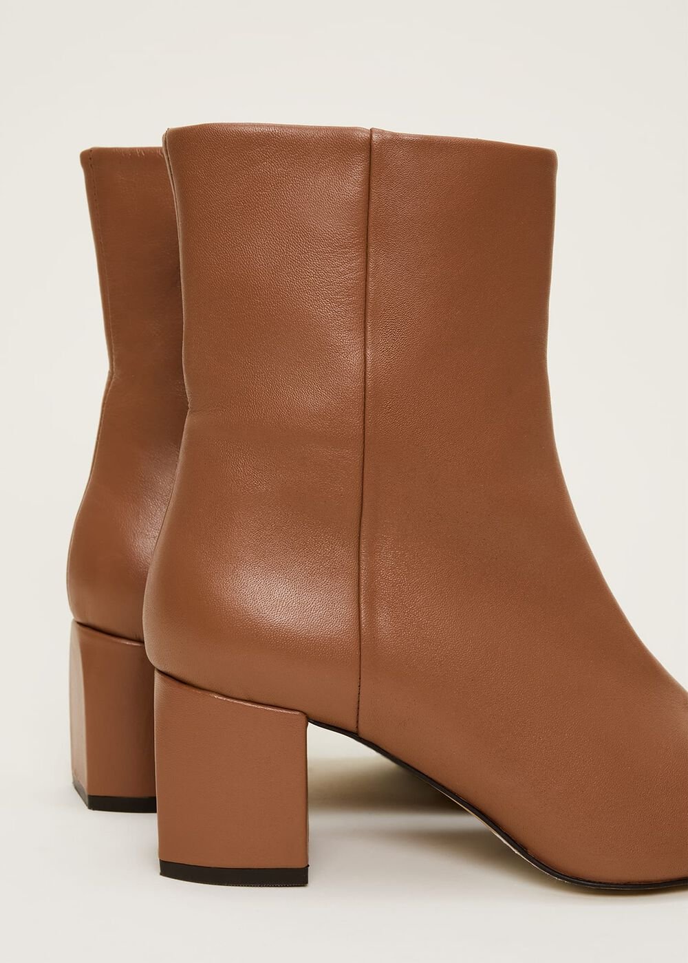 Heeled Ankle Boots - Tan
