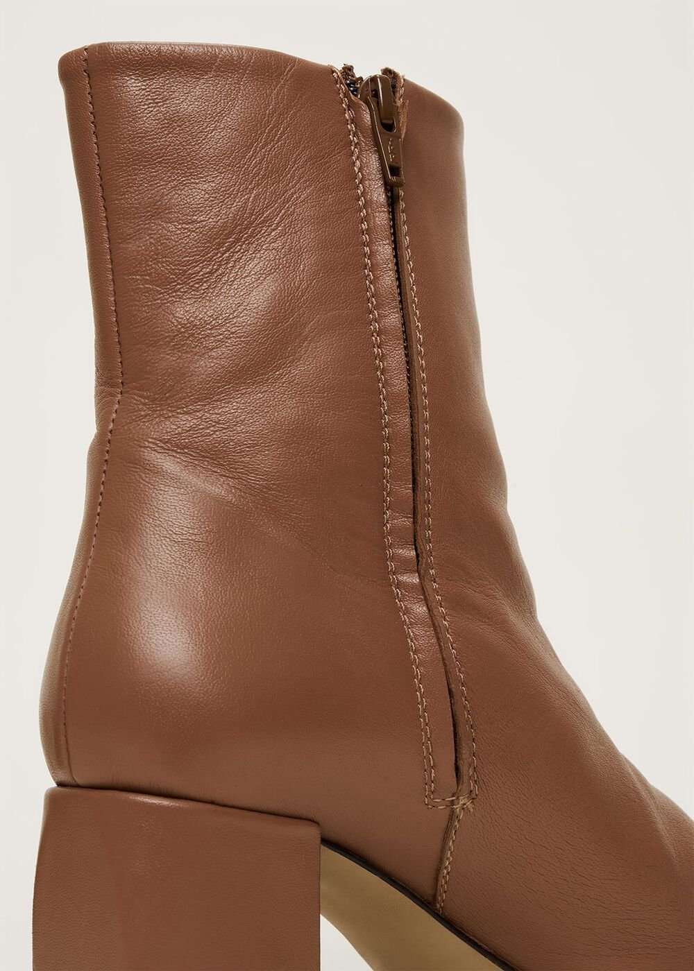 Heeled Ankle Boots - Tan