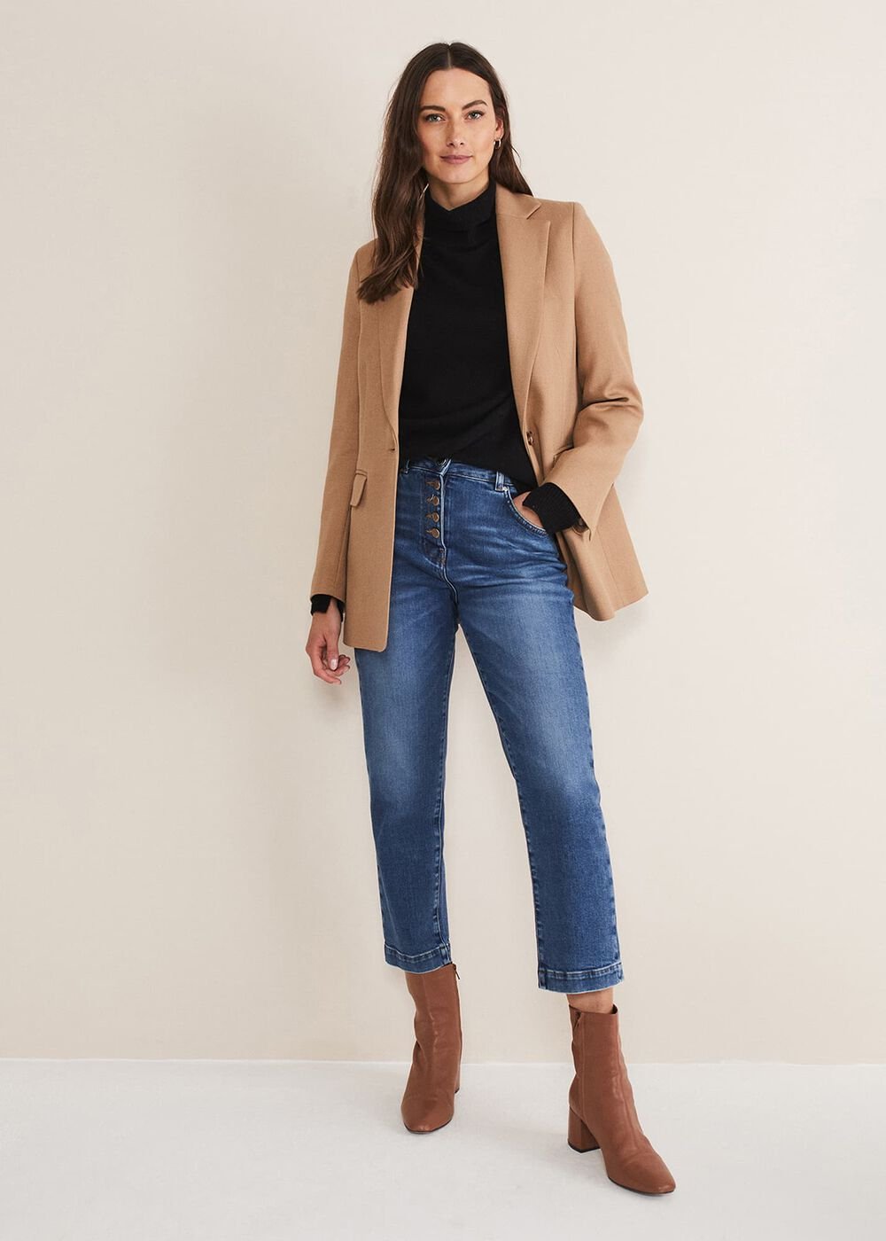 Heeled Ankle Boots - Tan