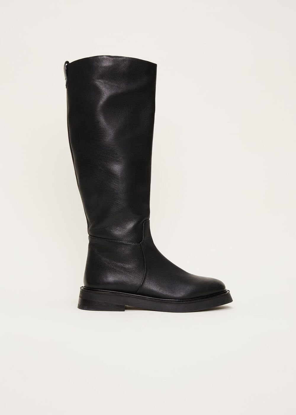 Flat Knee High Boot - Black