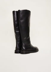 Flat Knee High Boot - Black