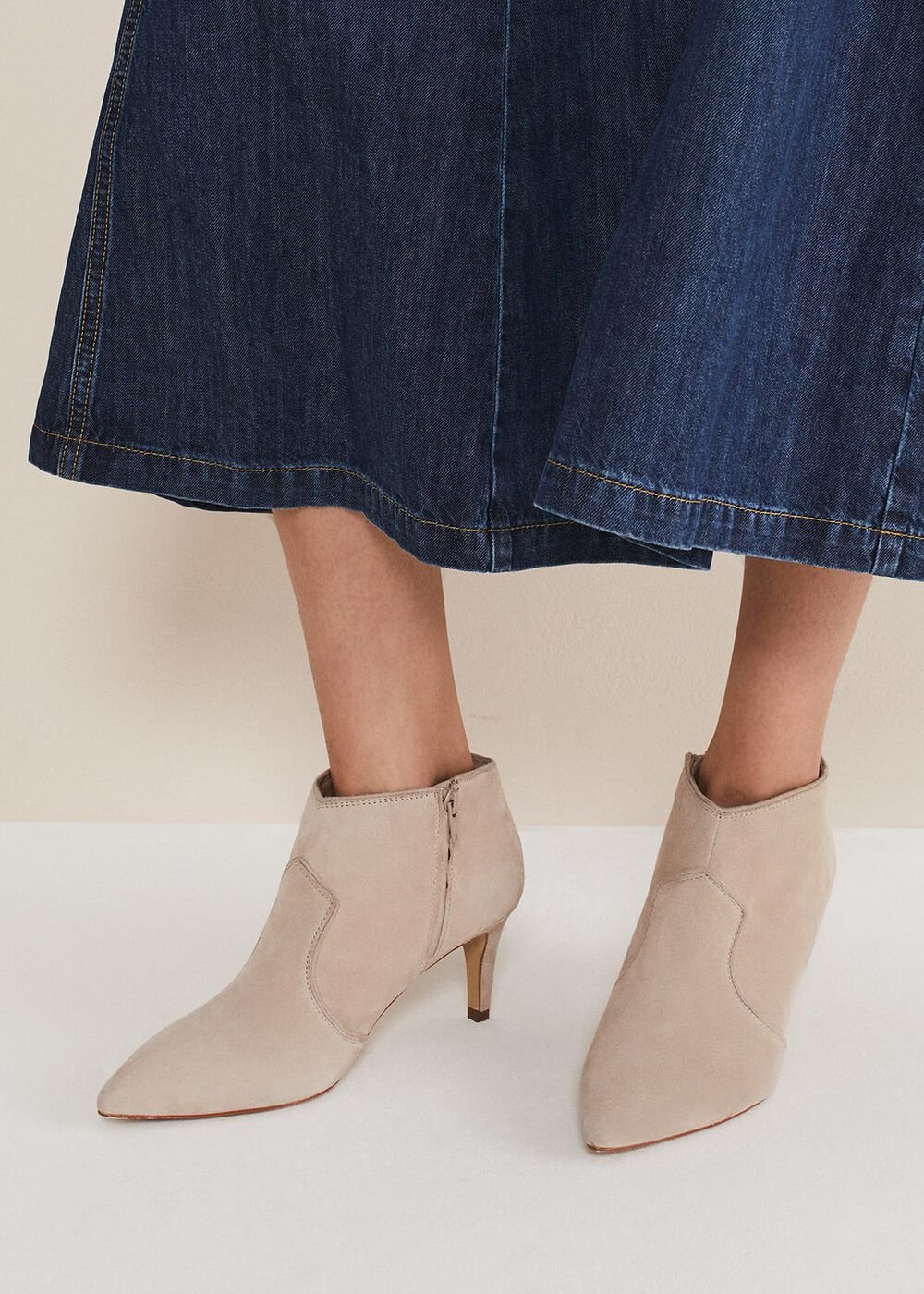 Panelled Shoe Boots - Neutral