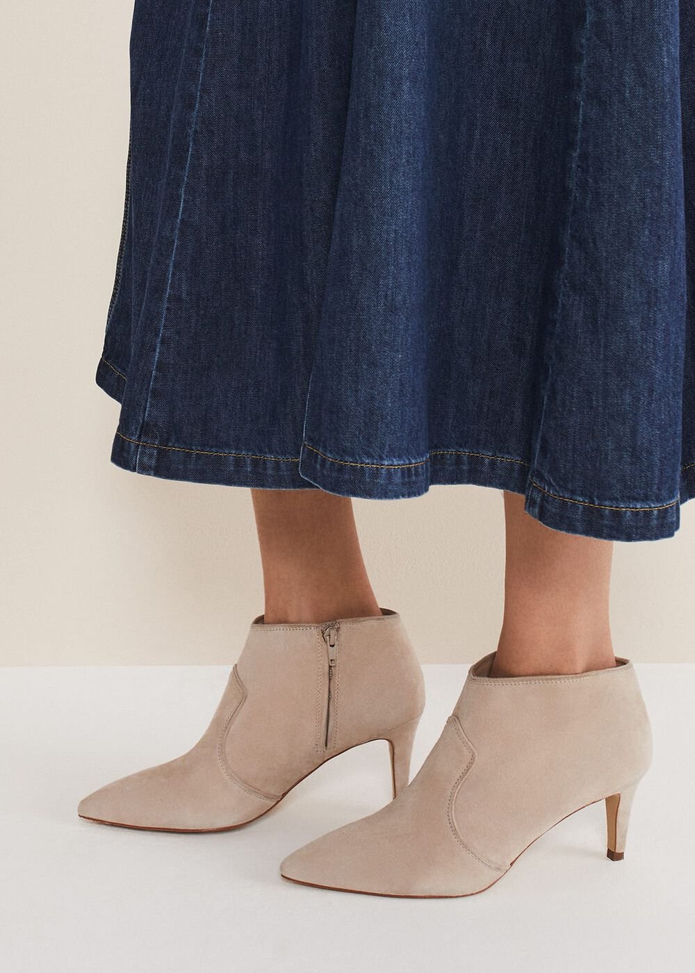 Panelled Shoe Boots - Neutral