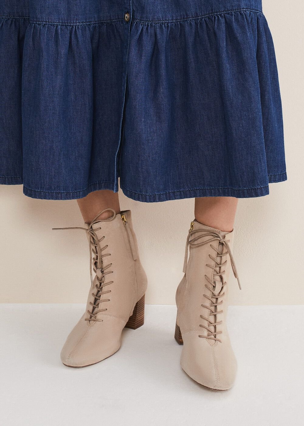 Lace Up Ankle Boot - Winter White