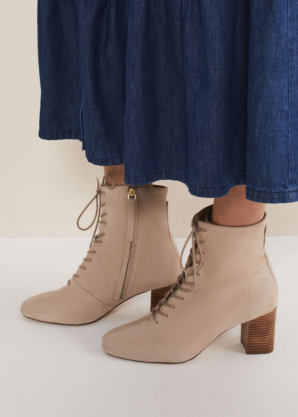 Lace Up Ankle Boot - Winter White