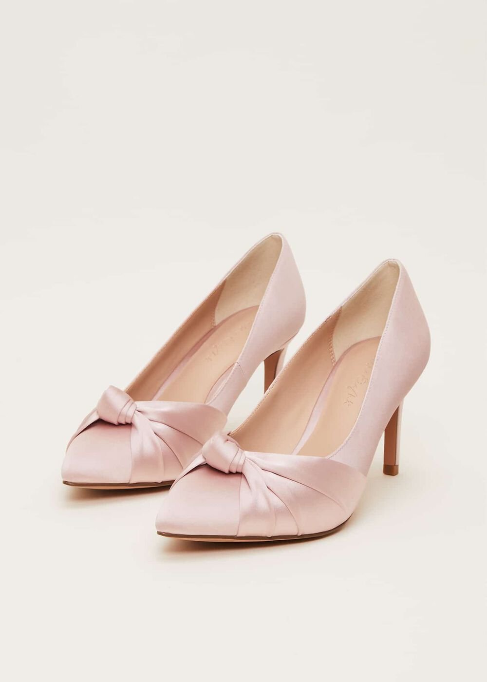 Satin Knot Front Court Shoe - Antique Rose