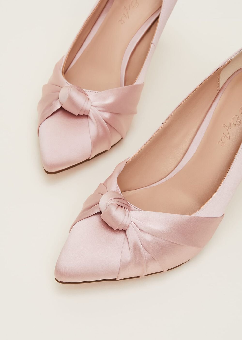 Satin Knot Front Court Shoe - Antique Rose