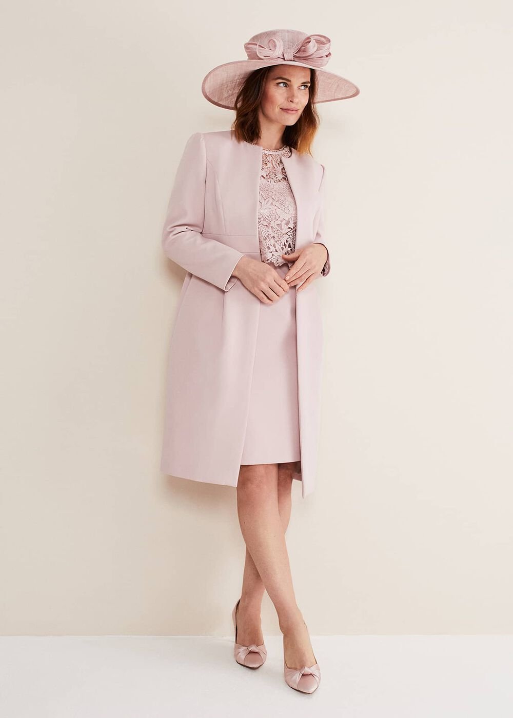 Satin Knot Front Court Shoe - Antique Rose