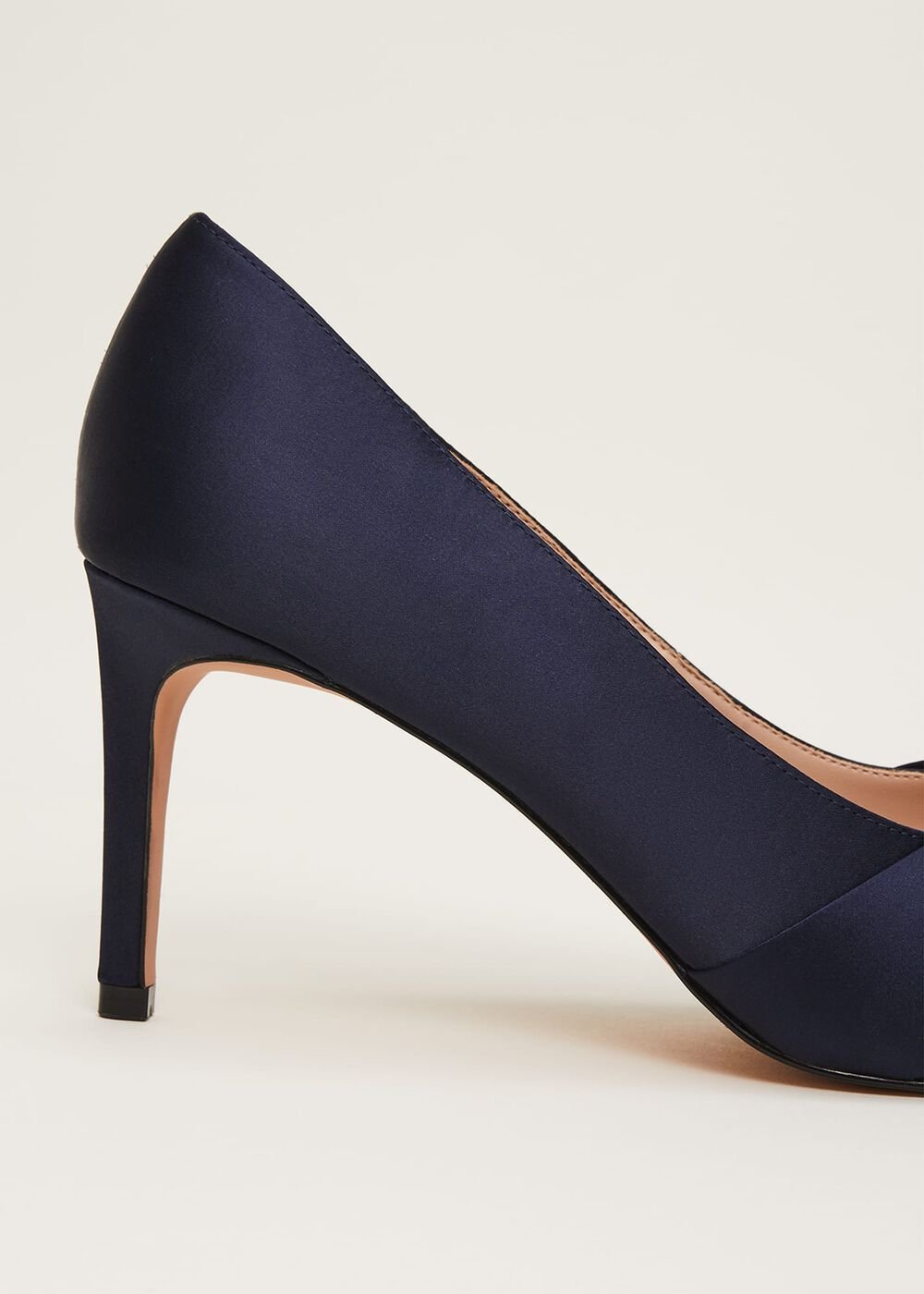 Satin Knot Front Court Shoe - Navy