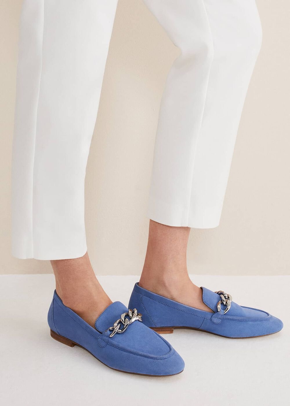 Chain Detail Loafer Shoe - Blue