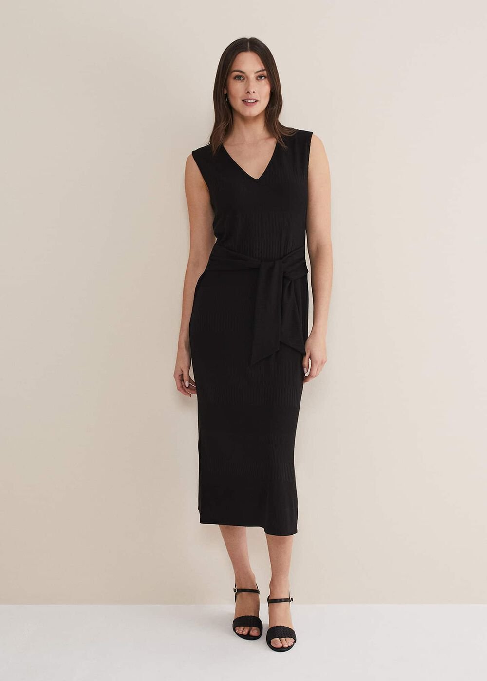 Leather Plait Strap Shoes - Black