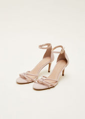 Suede Knotted Barely There Sandal - Cameo