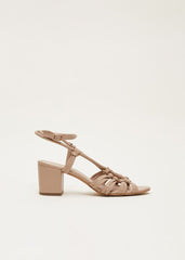 Leather Ankle Strap Sandal Shoe - Tan