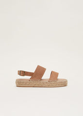 Brown Suede Chunky Sandals - Tan