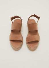 Brown Suede Chunky Sandals - Tan
