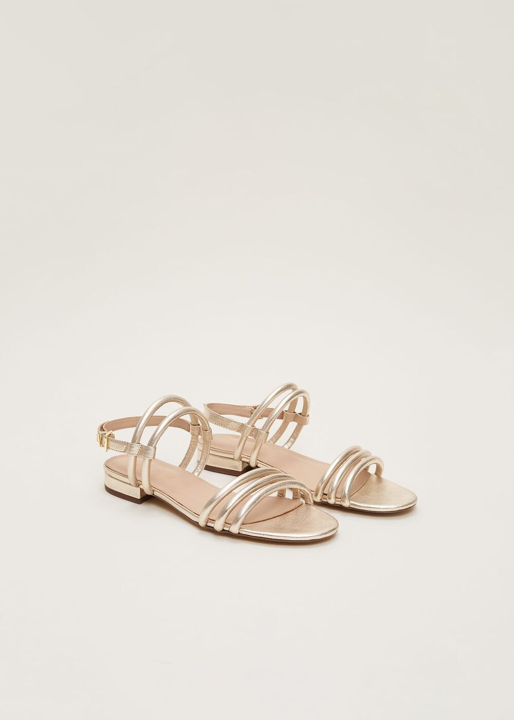 Gold Leather Sandals - Gold