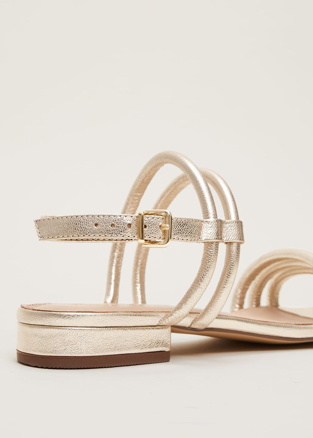 Gold Leather Sandals - Gold