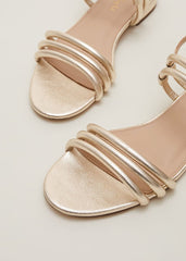 Gold Leather Sandals - Gold
