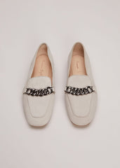 Grey Chain Detail Loafers - Light Grey