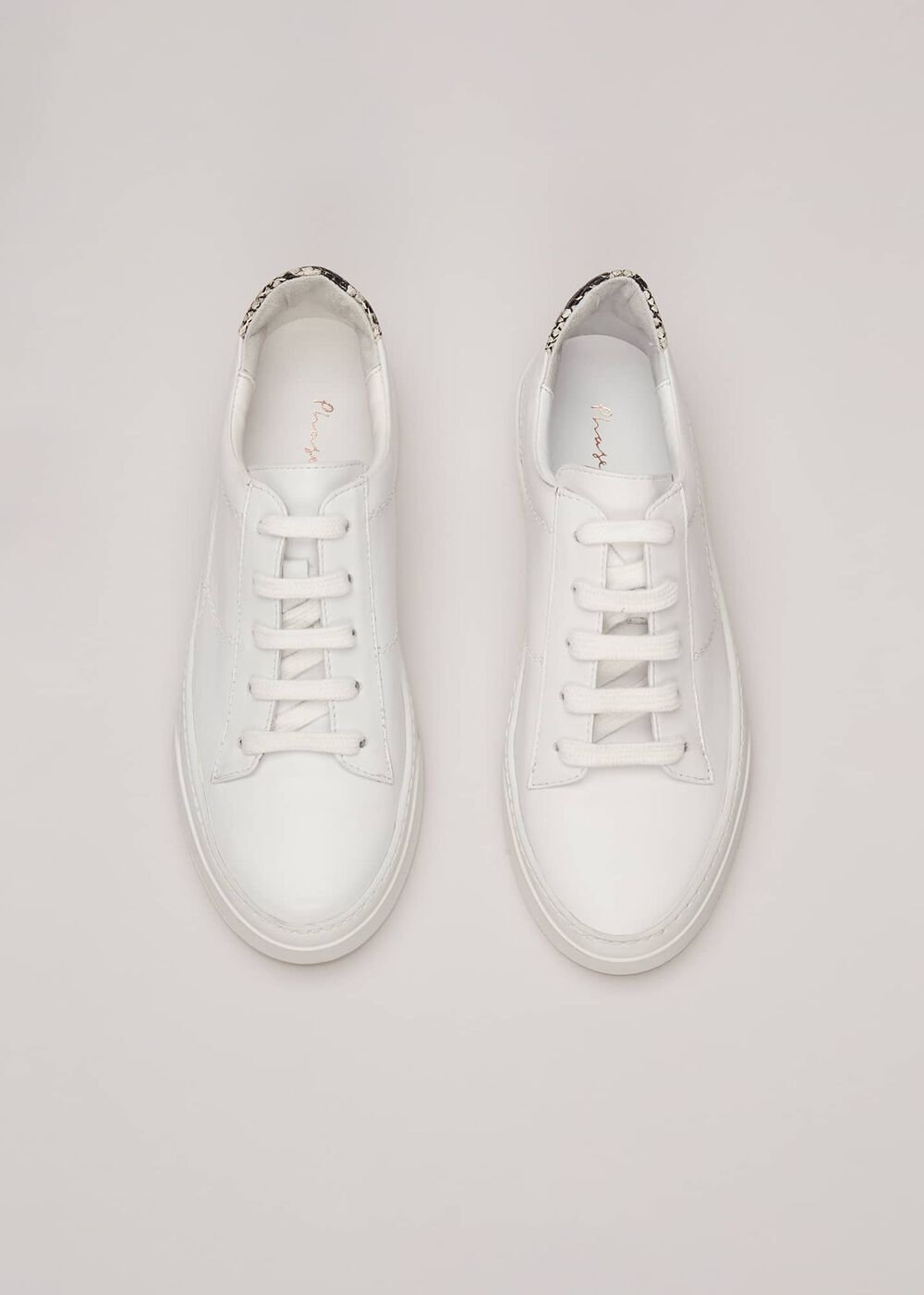 White Leather Trainers - White